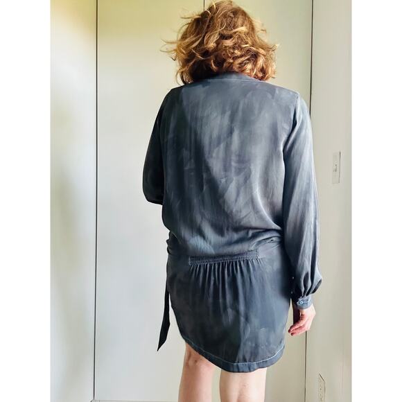 Diane Von Furstenberg Silk Y2K Does 40s Dress Mini Grey Tie Dye Print - Picture 6 of 10